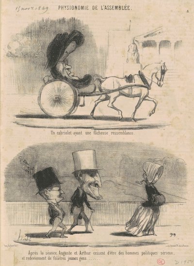 Kabriolet o niefortunnym podobieństwie... autorstwa Honoré Daumier