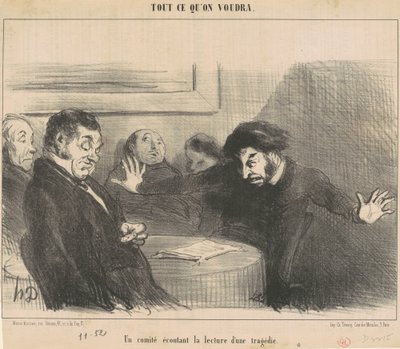 Komitet przysłuchujący się lekturze tragedii autorstwa Honoré Daumier