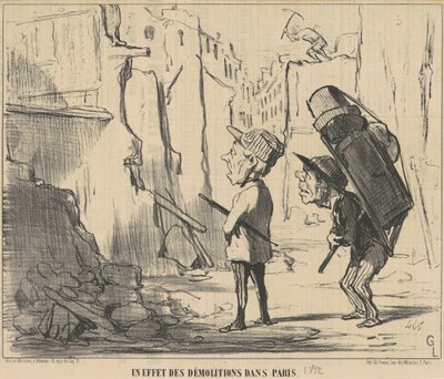 Efekt wyburzeń w Paryżu autorstwa Honoré Daumier