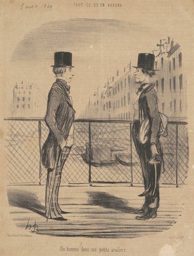 Mężczyzna w swoich małych bucikach autorstwa Honoré Daumier