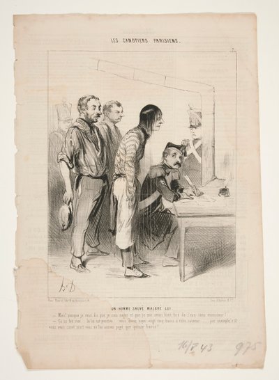 Człowiek ratuje wbrew sobie autorstwa Honoré Daumier