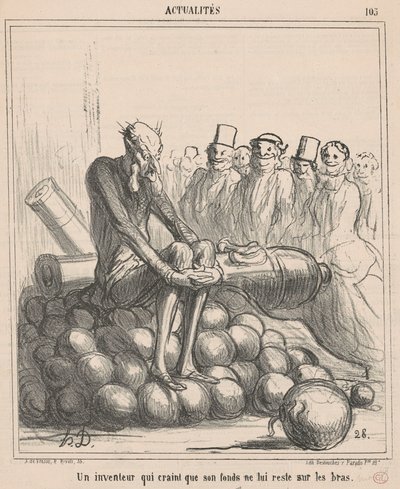 Wynalazca, który obawia się, że jego fundusz pozostanie... autorstwa Honoré Daumier