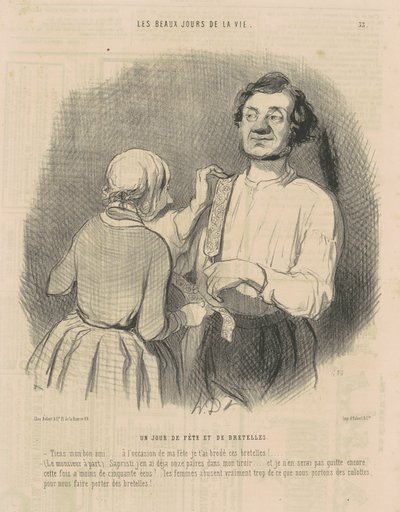 Dzień świętowania i szelki autorstwa Honoré Daumier