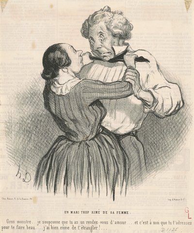 Mąż zbyt kochany przez żonę autorstwa Honoré Daumier