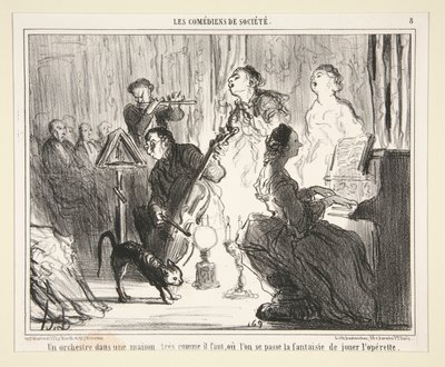 Orkiestra w domu autorstwa Honoré Daumier