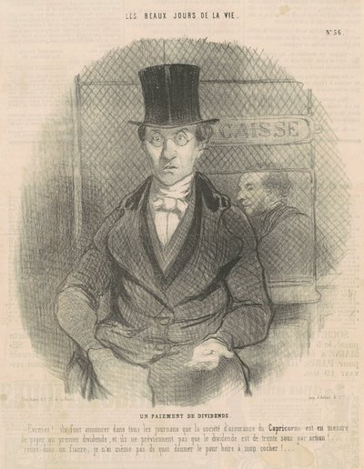 Wypłata dywidendy autorstwa Honoré Daumier