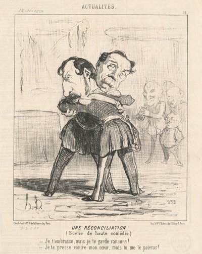 Pojednanie, scena wysokiej komedii... autorstwa Honoré Daumier