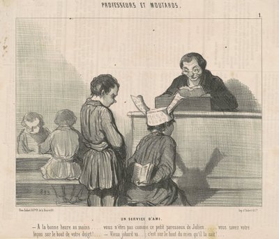 Miła obsługa autorstwa Honoré Daumier