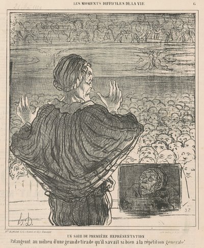 Noc pierwszego występu autorstwa Honoré Daumier