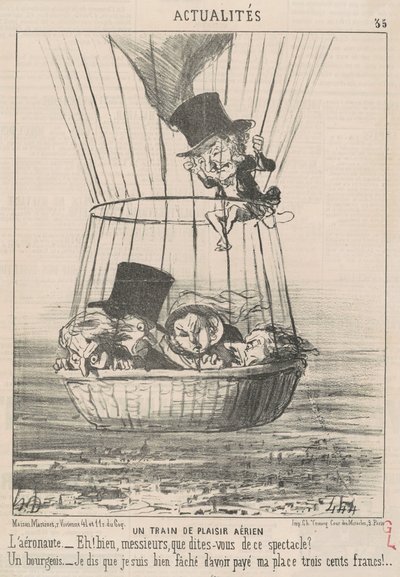 Powietrzny pociąg rekreacyjny autorstwa Honoré Daumier