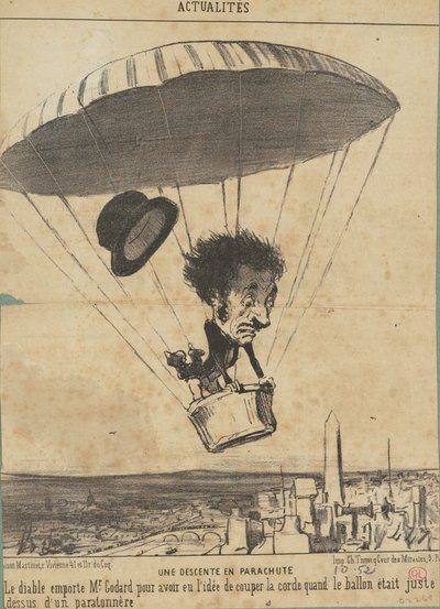 Zejście na spadochronie autorstwa Honoré Daumier