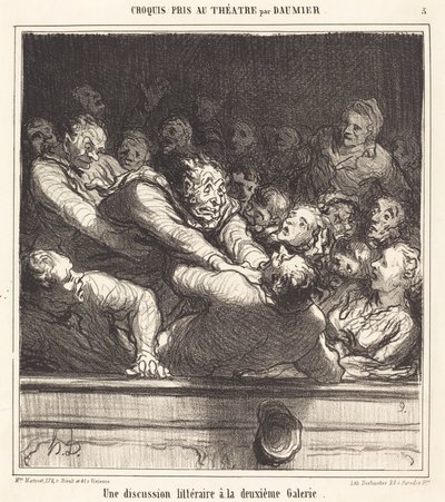 Dyskusja literacka w Drugiej Galerii autorstwa Honoré Daumier