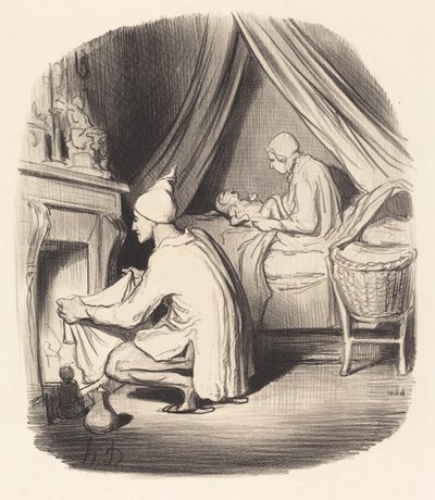Gorączkowa noc autorstwa Honoré Daumier
