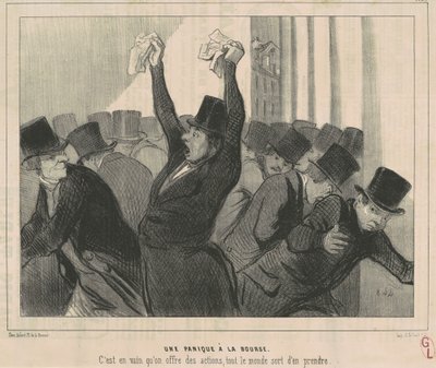 Panika na giełdzie autorstwa Honoré Daumier