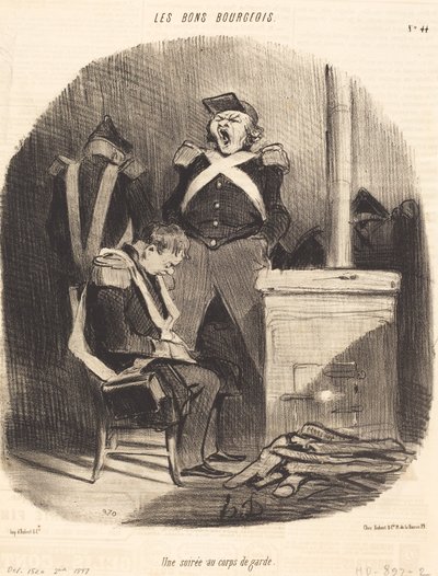 Wieczór w kordegardzie autorstwa Honoré Daumier