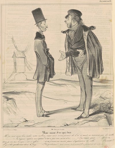 Uśpiona kopalnia złota autorstwa Honoré Daumier
