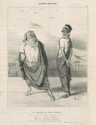 Spotkanie jouyeauz augurs autorstwa Honoré Daumier