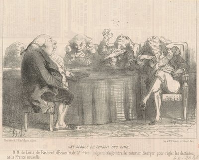 Posiedzenie Rady Pięciu autorstwa Honoré Daumier