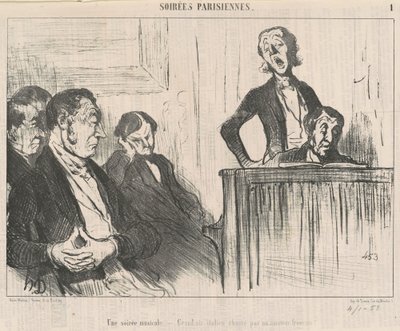 Muzyczny wieczór autorstwa Honoré Daumier