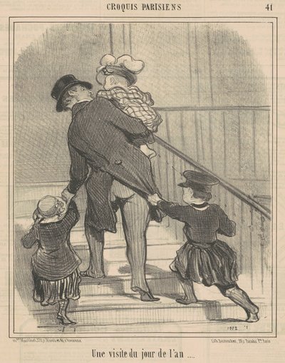 Wizyta noworoczna autorstwa Honoré Daumier