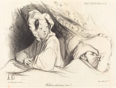 Niegrzeczny śpioch, idź! autorstwa Honoré Daumier