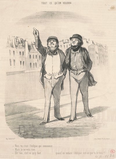 Widzisz, zaczyna się zaćmienie... autorstwa Honoré Daumier