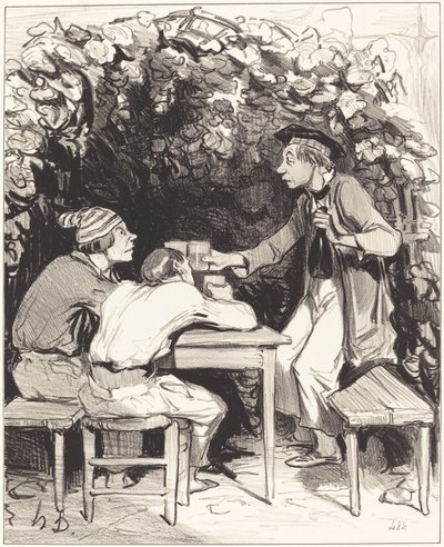 Widzisz, przyjacielu... są tylko dwa elementy... szczęścia... autorstwa Honoré Daumier