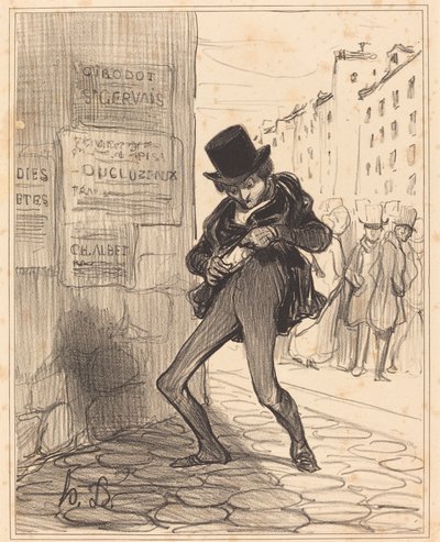 Skradziony!... Pusta ulica... autorstwa Honoré Daumier