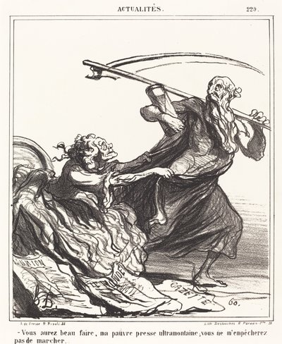 Nieważne co robisz, moja biedna prasa... autorstwa Honoré Daumier