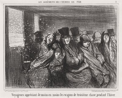 Pasażerowie coraz mniej przepadają za wagonami trzeciej klasy... autorstwa Honoré Daumier