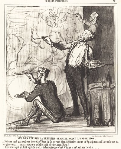 Widok warsztatu... przed wystawą autorstwa Honoré Daumier