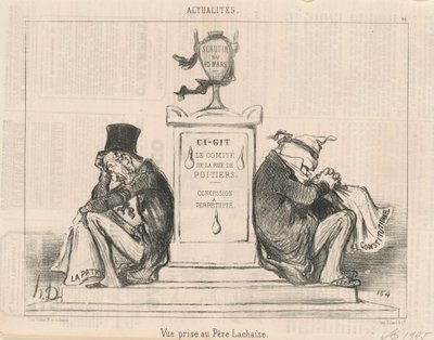 Widok z Père Lachaise autorstwa Honoré Daumier