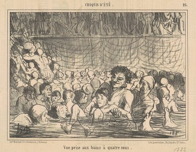 Widok z wanny z czterema sous autorstwa Honoré Daumier
