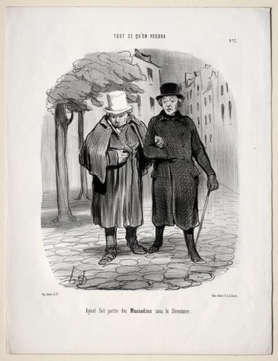 Co chcesz, tablica 7: Przyjąwszy rolę dandysów pod Dyrektoriatem, 1847. autorstwa Honoré Daumier