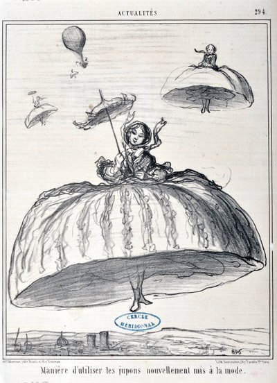 ilustracja dla Serie Actualites „sposób wykorzystania halek nowo wprowadzonych do mody” autorstwa Honoré Daumier