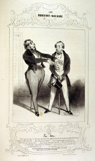 ilustracje o ideach i legendach Philipon pod tytułem Les Cent i Robert Macaire autorstwa Honoré Daumier