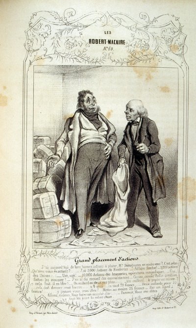 ilustracje o ideach i legendach Philipon pod tytułem Les Cent i Robert Macaire autorstwa Honoré Daumier
