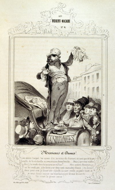 ilustracje o ideach i legendach Philipon pod tytułem Les Cent i Robert Macaire autorstwa Honoré Daumier