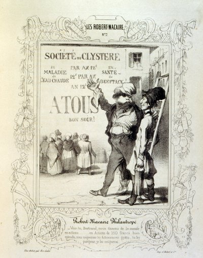 ilustracje o ideach i legendach Philipon pod tytułem Les Cent i Robert Macaire autorstwa Honoré Daumier