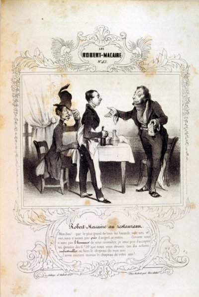 ilustracje o ideach i legendach Philipon pod tytułem Les Cent i Robert Macaire autorstwa Honoré Daumier