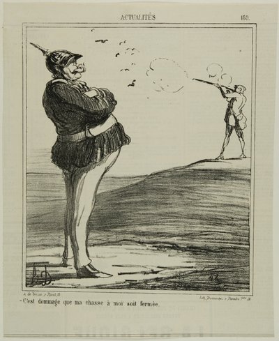 "- Jaka szkoda, że nie wolno mi polować", płyta 180 z Actualitiés autorstwa Honoré Victorin Daumier