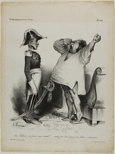 "Sire! Lizbona została zdobyta. - aaaah!!.. i śniło mi się, że walczyłem dzielnie!", płyta 304 autorstwa Honoré Victorin Daumier
