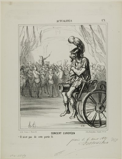 Koncert europejski. Nie dopuszczony do udziału w tej części, płyta 171 z Actualités autorstwa Honoré Victorin Daumier