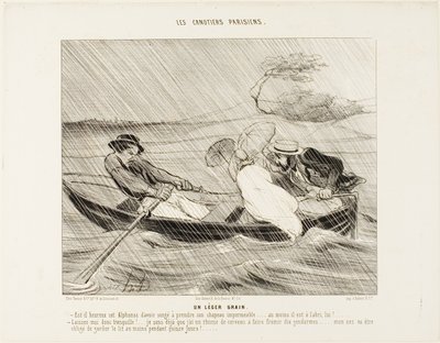 A Light Squall (Un leger grain), płyta 8 z albumu The Parisian Boaters (Les canotiers Parisiens) autorstwa Honoré Victorin Daumier