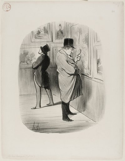 Prawdziwy miłośnik sztuki, płyta 66 z Les Bons Bourgeois autorstwa Honoré Victorin Daumier
