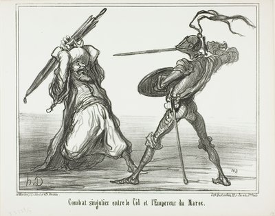Niezwykła bitwa między Cydem a cesarzem Maroka, płyta 117 z Actualités autorstwa Honoré Victorin Daumier
