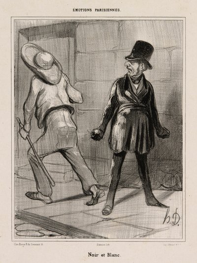 Czarno-biały, płyta 23 z Émotions Parisiennes autorstwa Honoré Victorin Daumier