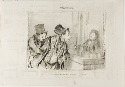 "Wszystko jest opłacone I nikogo nie obraziliśmy... Do widzenia", płyta 31 z Types Parisiens autorstwa Honoré Victorin Daumier
