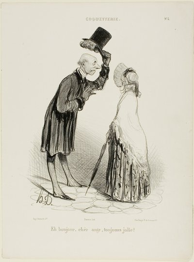 "Witaj, Aniołku, zawsze ładny...", płyta 3 z Coquetterie autorstwa Honoré Victorin Daumier