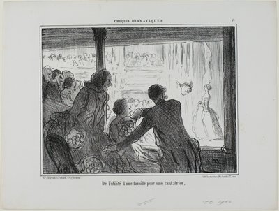 Jak przydatne dla śpiewaka operowego jest posiadanie rodziny, płyta 14 z Croquis Dramatiques autorstwa Honoré Victorin Daumier